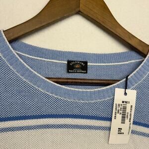 Solemare Sweater Men's 2XL Blue White Maus Hoffman Stripe Italy Made Knit NEW